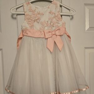 Elegant Pink and White Kids Dress